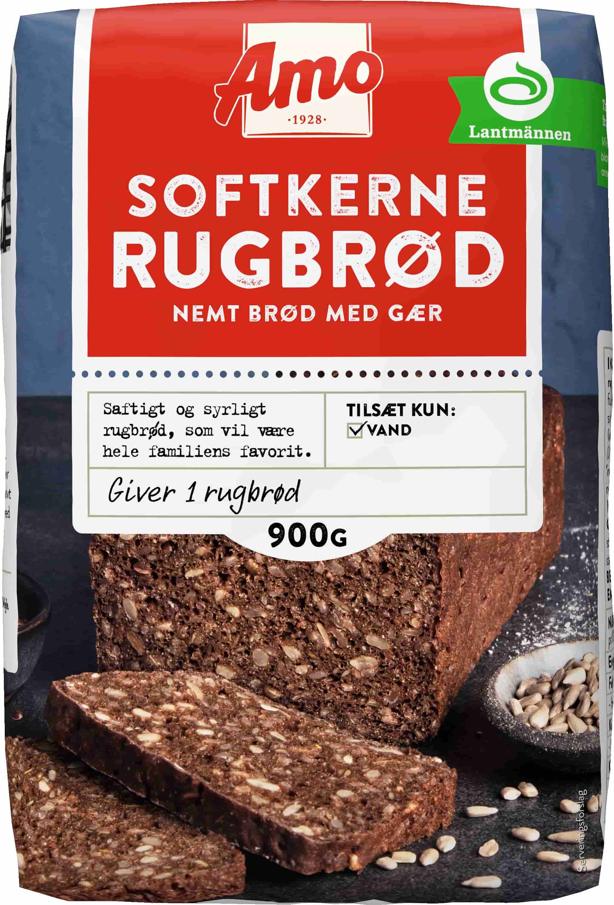Amo softkerne rye bread mix, 900g DK10716